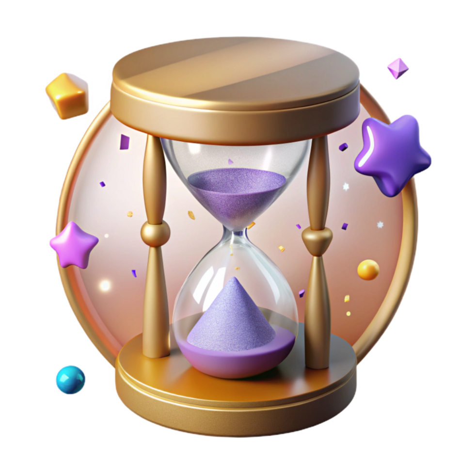 extraordinary contemporary Hourglass Isolated with Half-empty Chamber high resolution png
