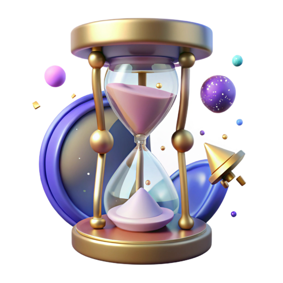 extraordinary vintage Hourglass with Shifting Sands Isolated authentic png