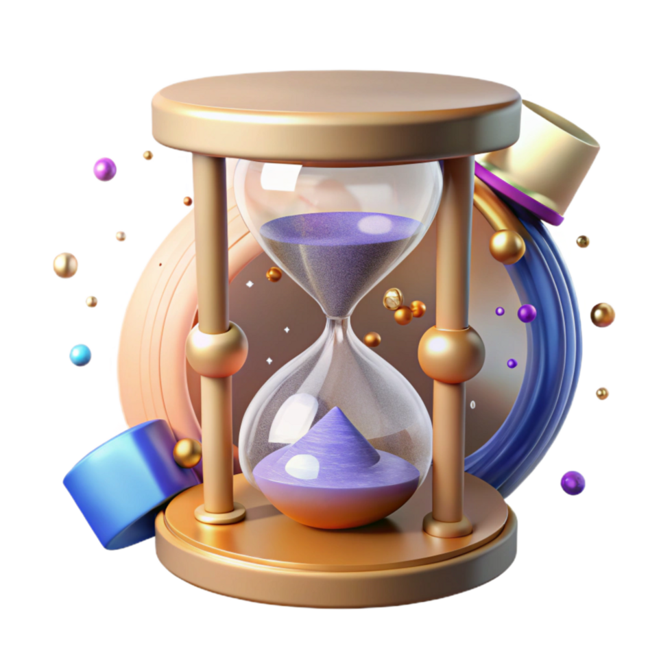 dramatic artistic Hourglass with Sand Timer Transparent Background premium png