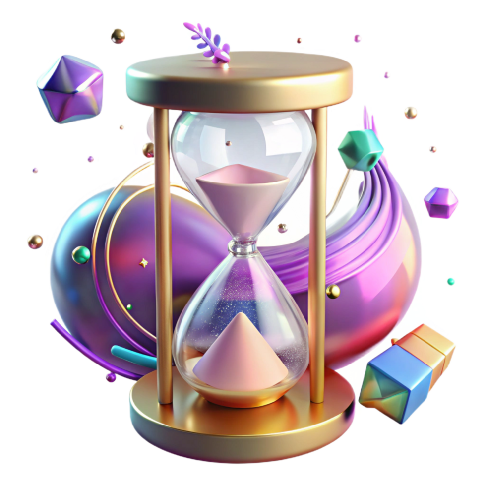 dramatic classic Hourglass with Sand Timer Transparent Background exclusive png