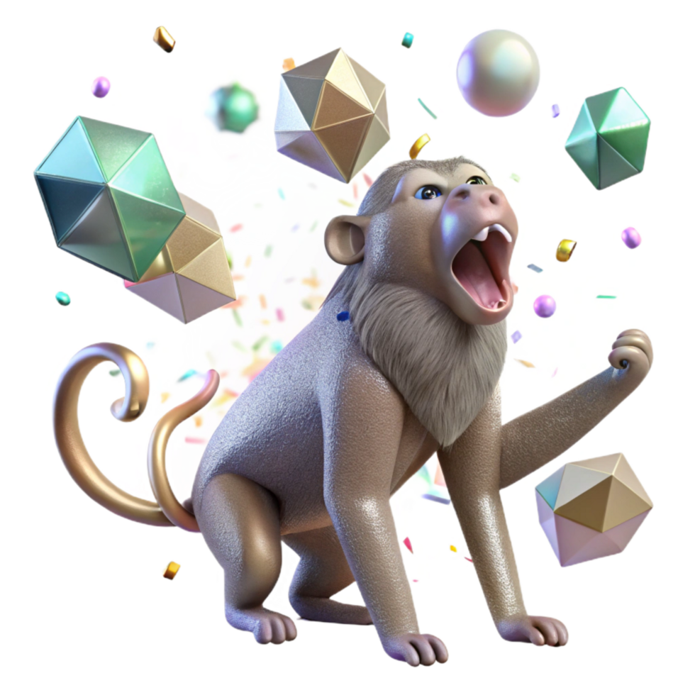 vibrant rustic Howling Monkey Long Tail Transparent Background genuine png
