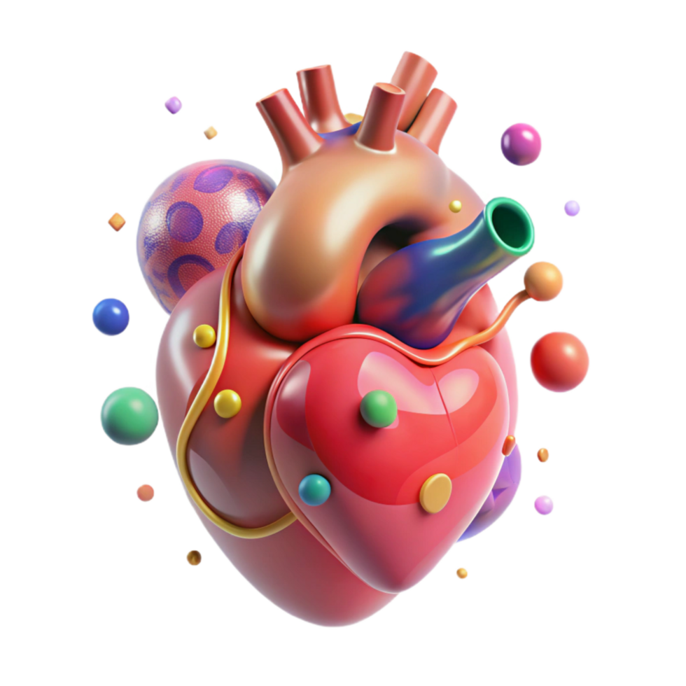 magnificent contemporary Human Heart Beating Transparent Background with Realistic Anatomy premium png