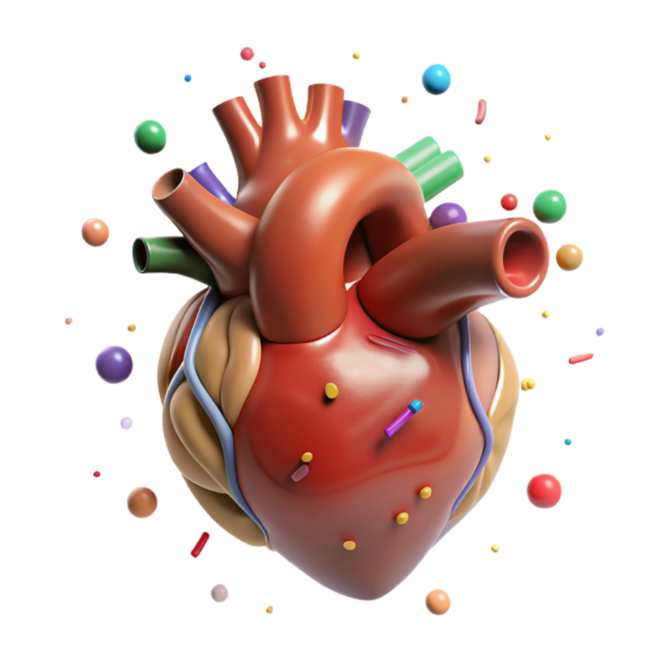 serene contemporary Human Heart Beating Transparent Background with Realistic Anatomy png