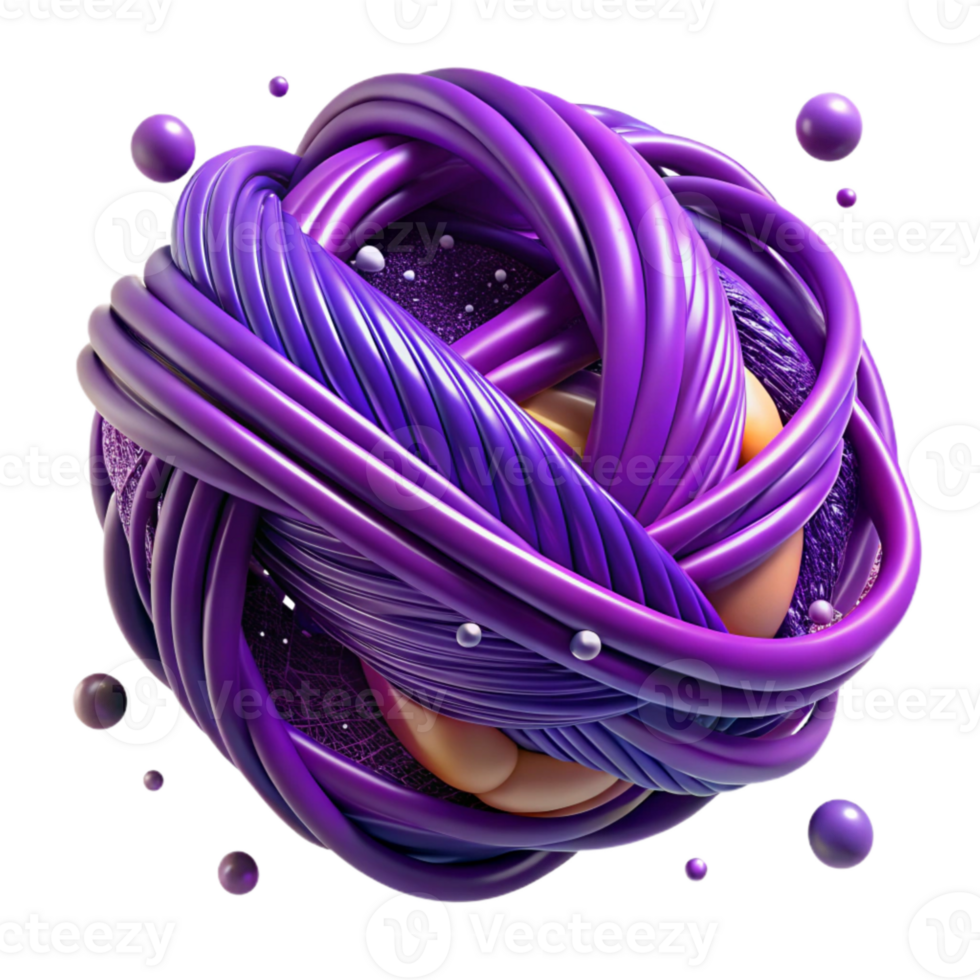 beautiful artistic Intertwined Purple Threads Cutout Isolated high quality png