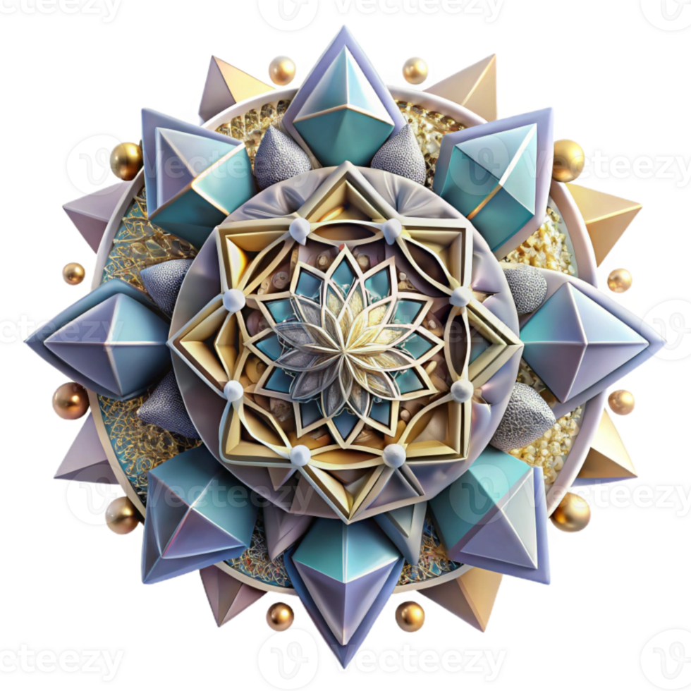 impressive traditional Intricate Light Mandala with Geometric Design Cutout high quality png