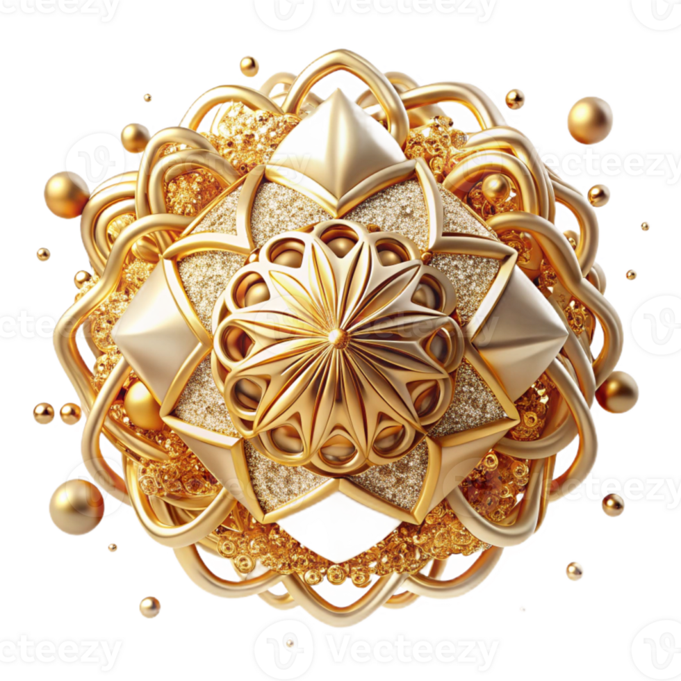 extraordinary creative Intricate Gold Filigree Transparent Background high quality png