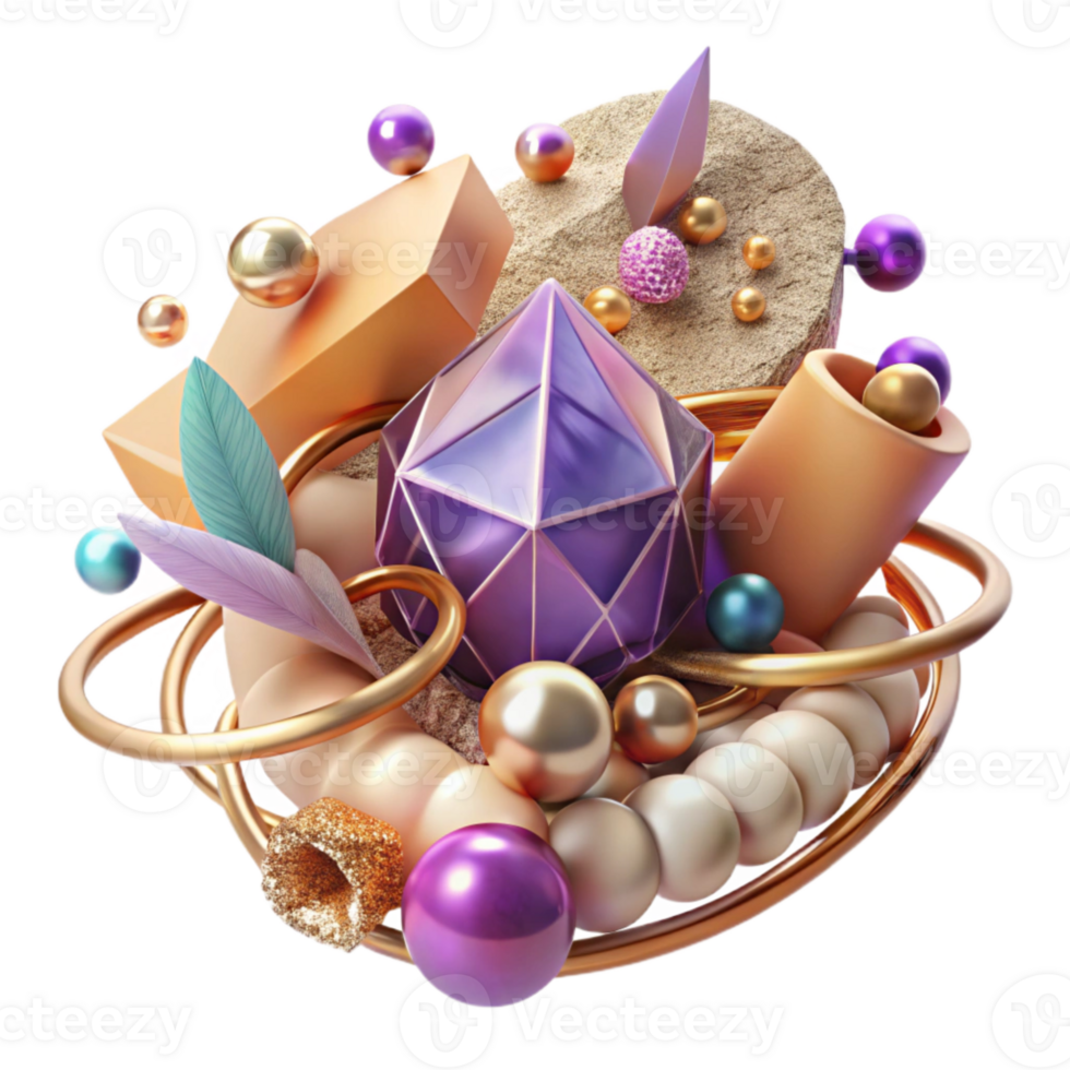 serene modern Jewelry Design Isolated on Transparent Background genuine png