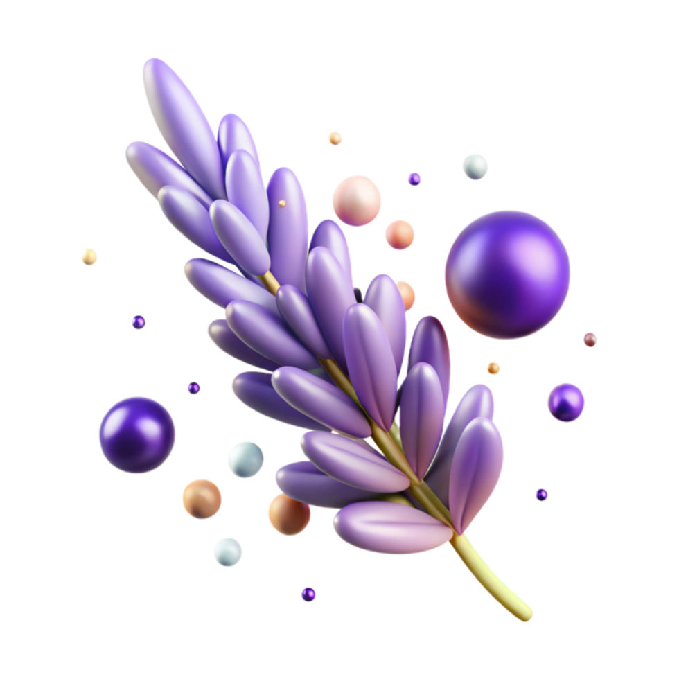 impressive abstract Lavender Sprig Isolated Element authentic png