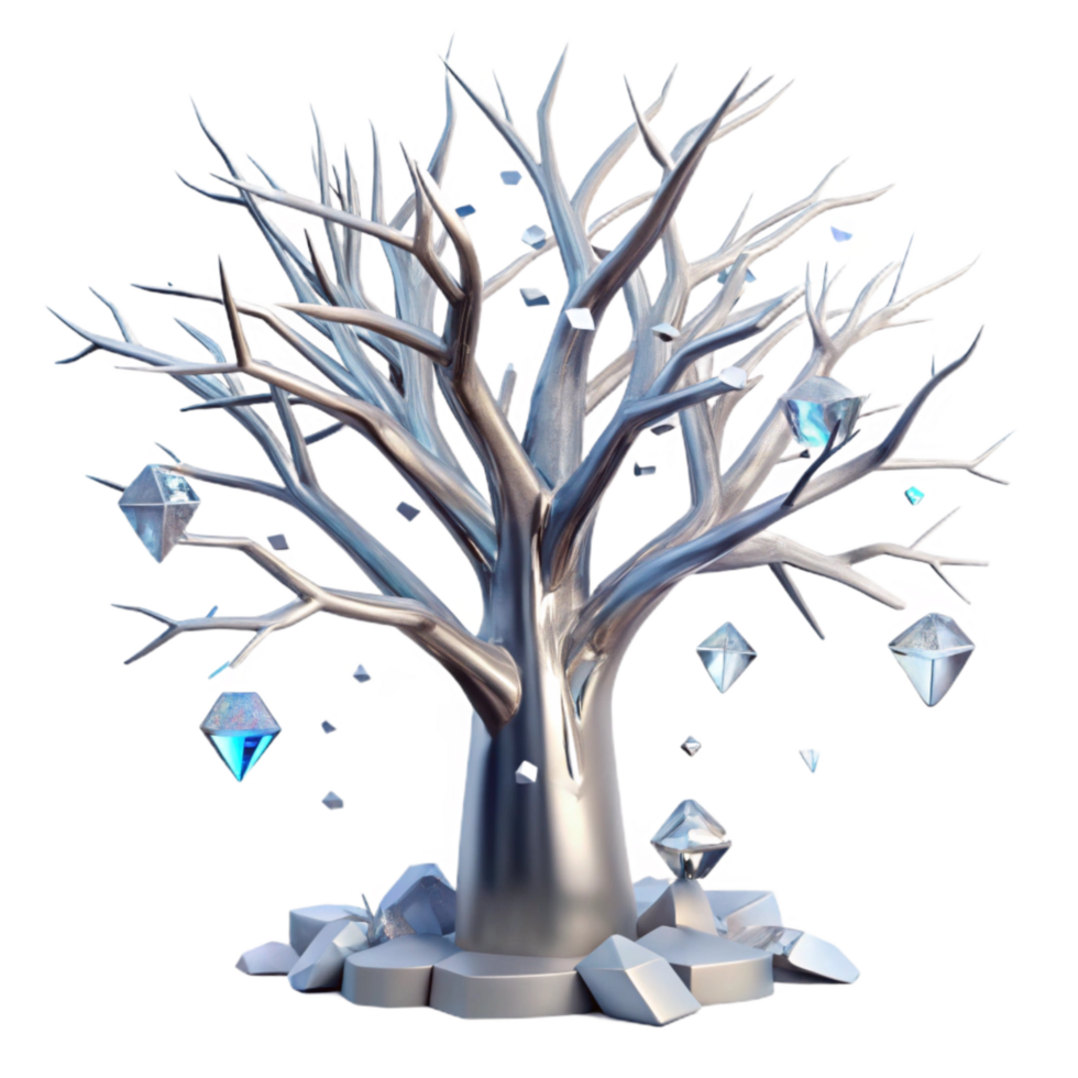 elegant minimalist Leafless Tree Winter Season Silhouette Transparent Background high quality png
