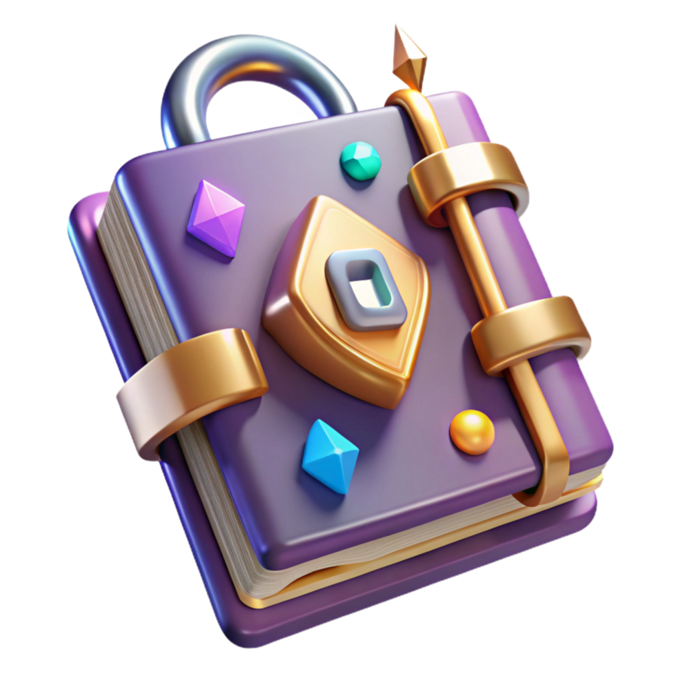 extraordinary modern Locked Grimoire Cutout with Metal Clasps original png