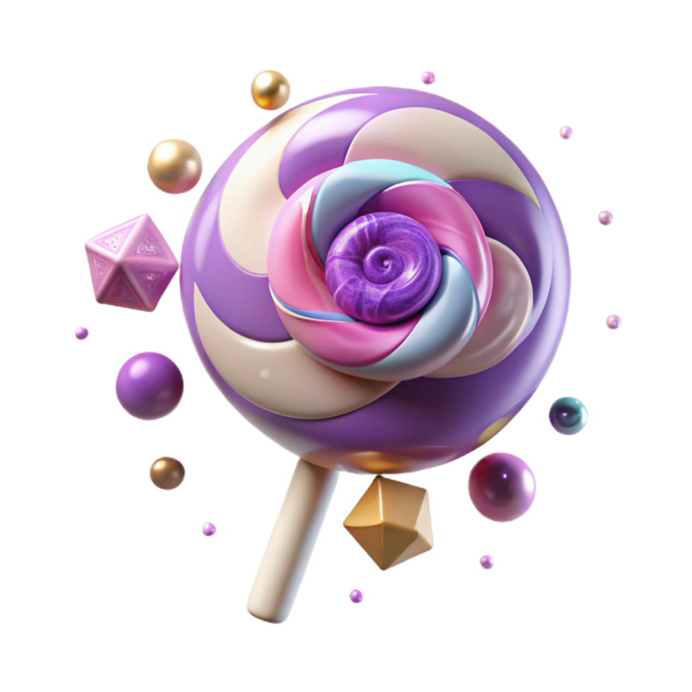extraordinary rustic Lollipop with Spiral Design Isolated on Transparent Background genuine png