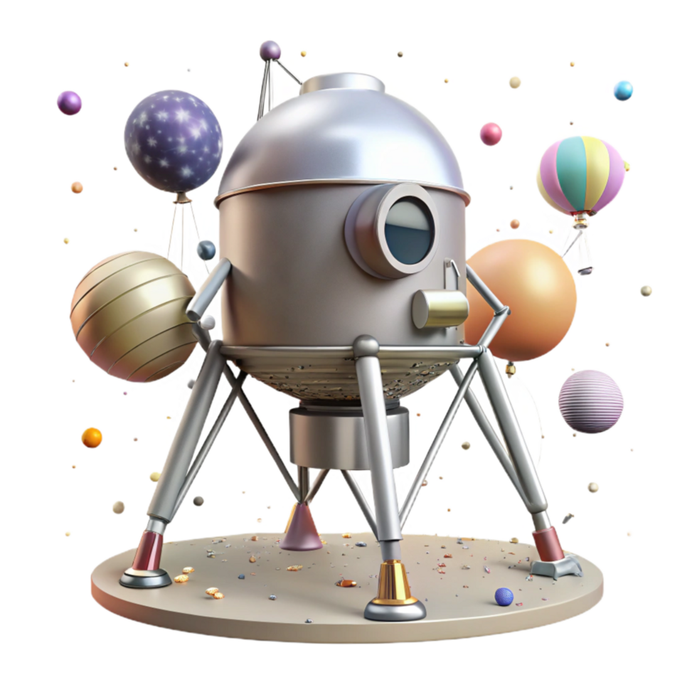 magnificent classic Lunar Lander Cutout with Deployed Legs png