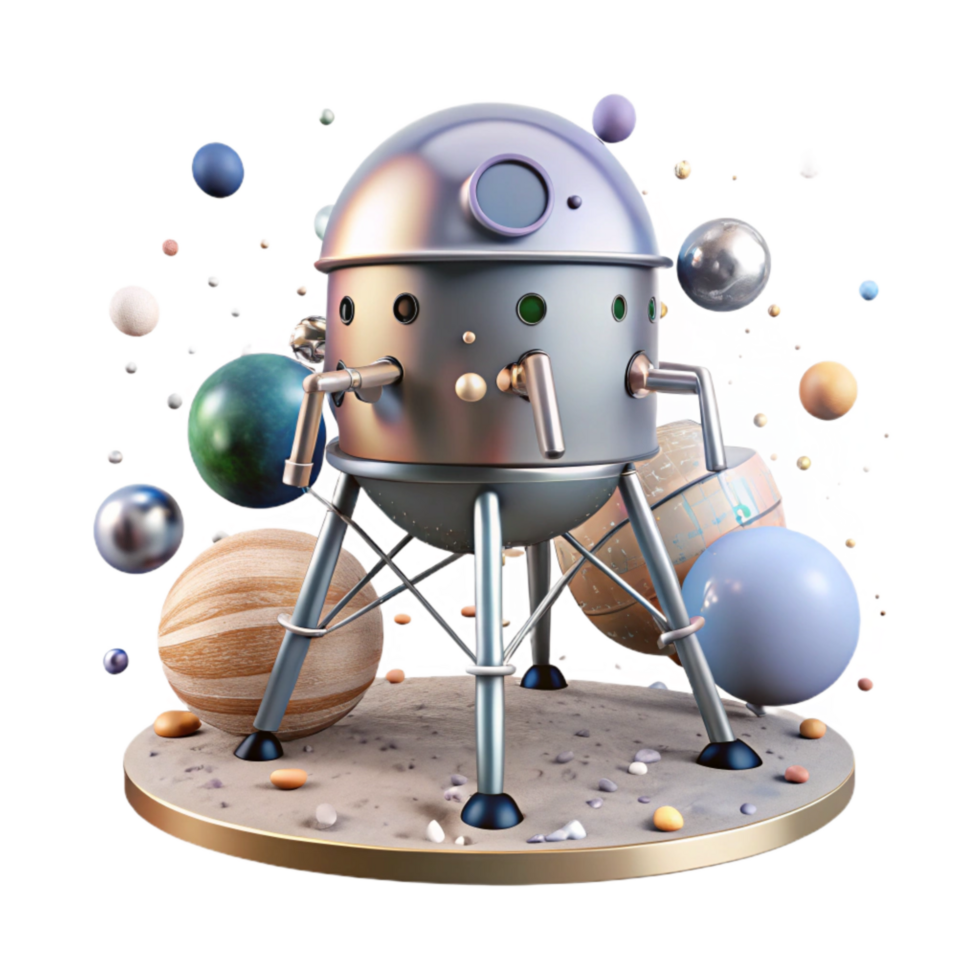 extraordinary creative Lunar Lander Cutout with Deployed Legs exclusive png