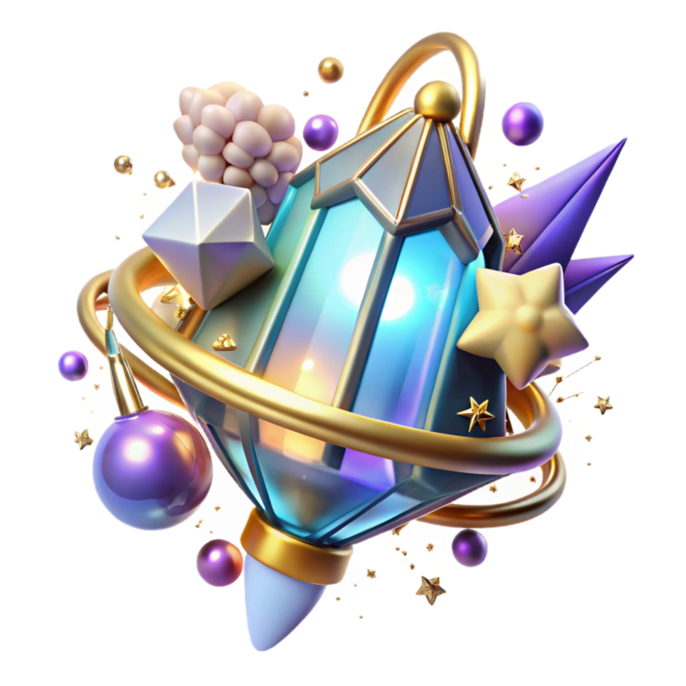 impressive classic Magic Charm Cutout with Glowing Inscription high resolution png