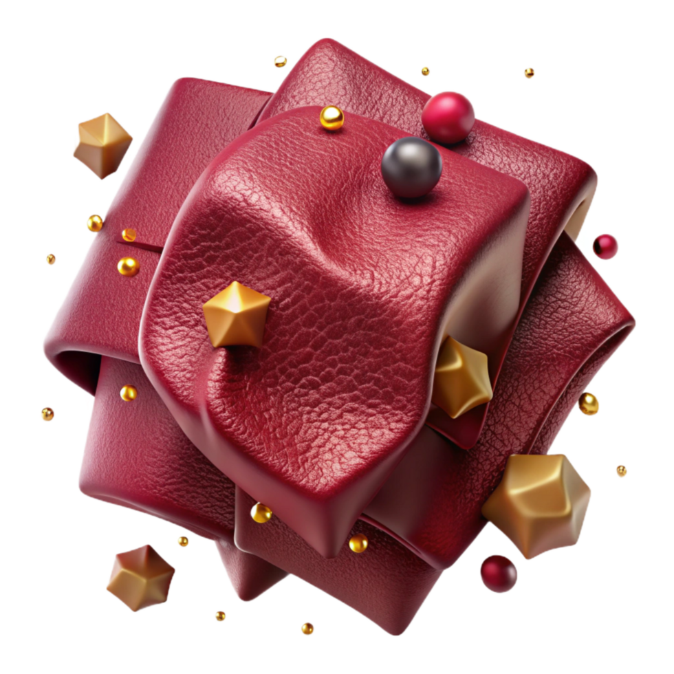 beautiful contemporary Maroon Red Leather Texture Isolated Element with Transparent Background and Rich Feel png
