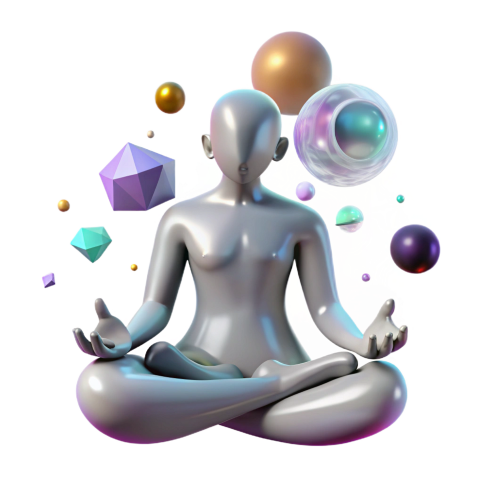 wonderful minimalist Meditating Person Silhouette Transparent Background original png