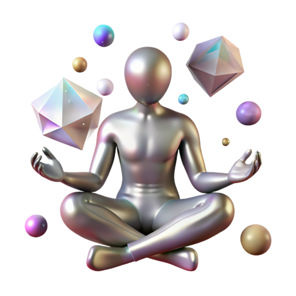 magnificent minimalist Meditating Person Silhouette Transparent Background original png