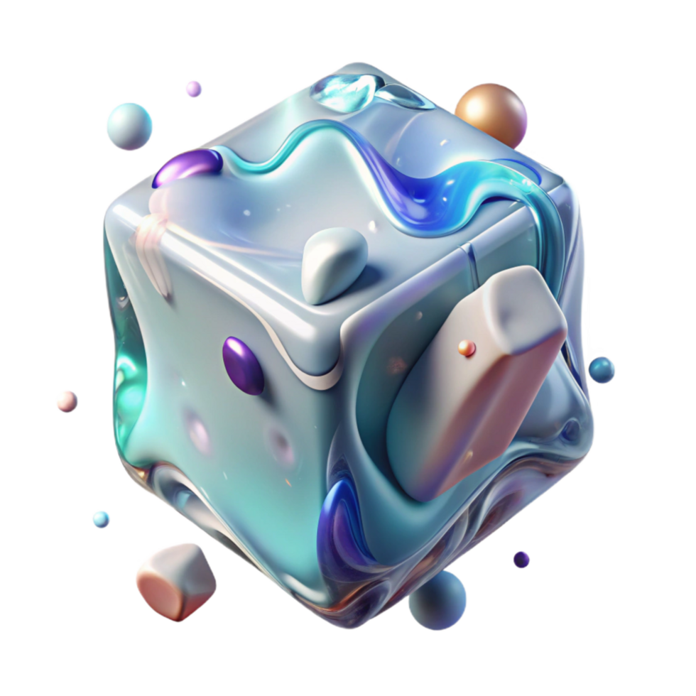 vibrant creative Melting Ice Cube Transparent Background with Water Droplets genuine png