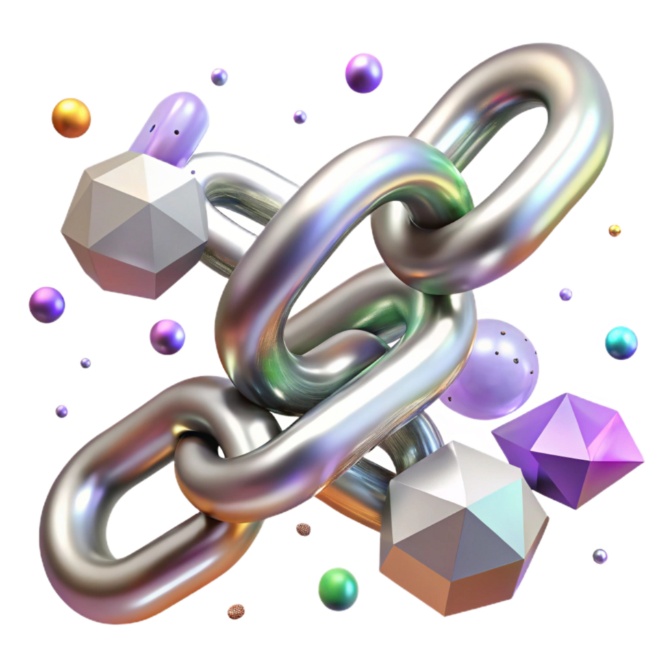 dramatic creative Metal Chain Links Cutout with Realistic Detail professional png
