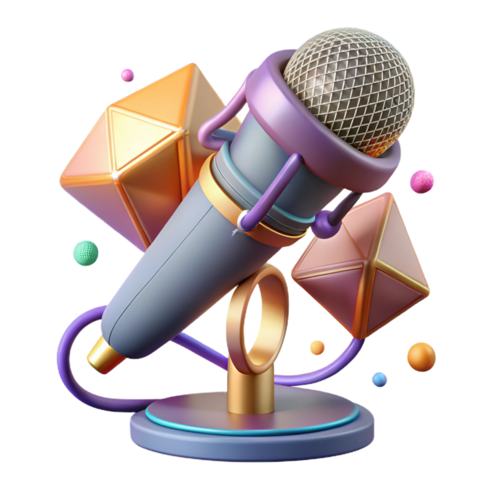 stunning minimalist Microphone Isolated with Stand and Cable exclusive png