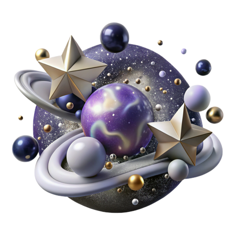 vibrant creative Milky Way Galaxy Panoramic View Element with Stars exclusive png
