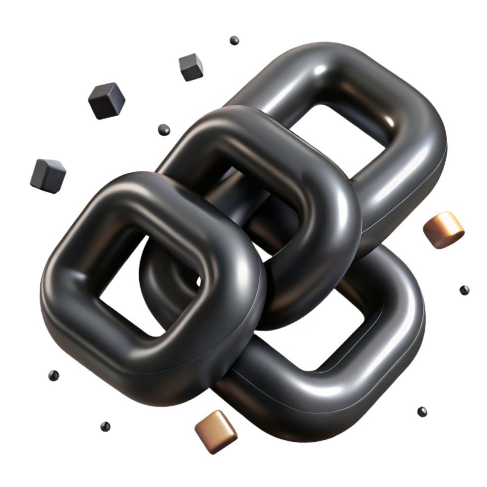 wonderful artistic Onyx Black Linked Squares Cutout authentic png