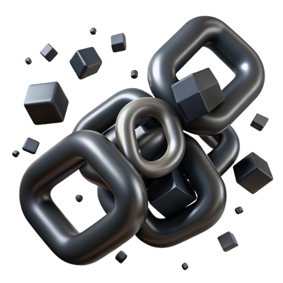 elegant traditional Onyx Black Linked Squares Cutout genuine png