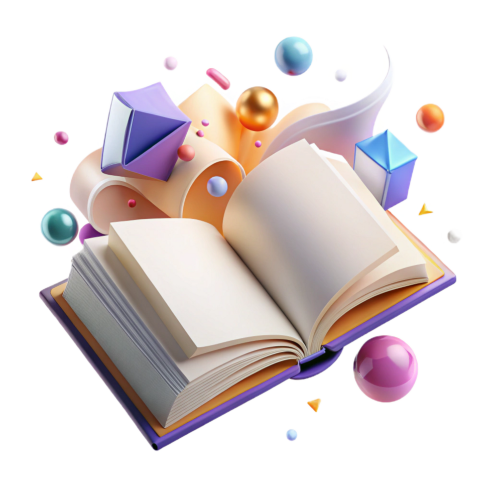 wonderful modern Open Book Blank Pages Top View Transparent Background exclusive png