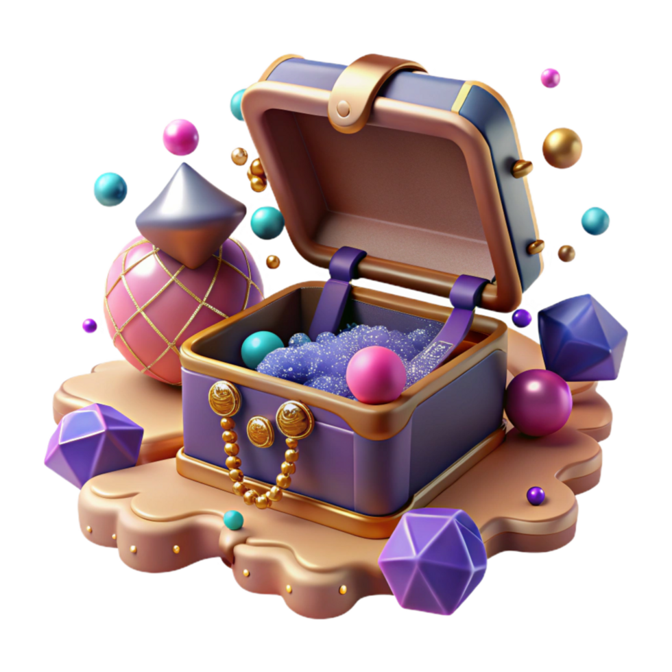 elegant contemporary Open Jewelry Box with Antique Necklace Cutout Element high resolution png