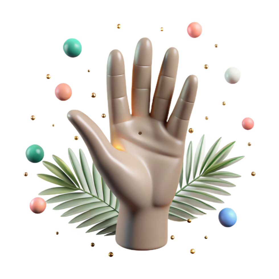 beautiful contemporary Open Palm Cutout with Upward Facing Angle premium png