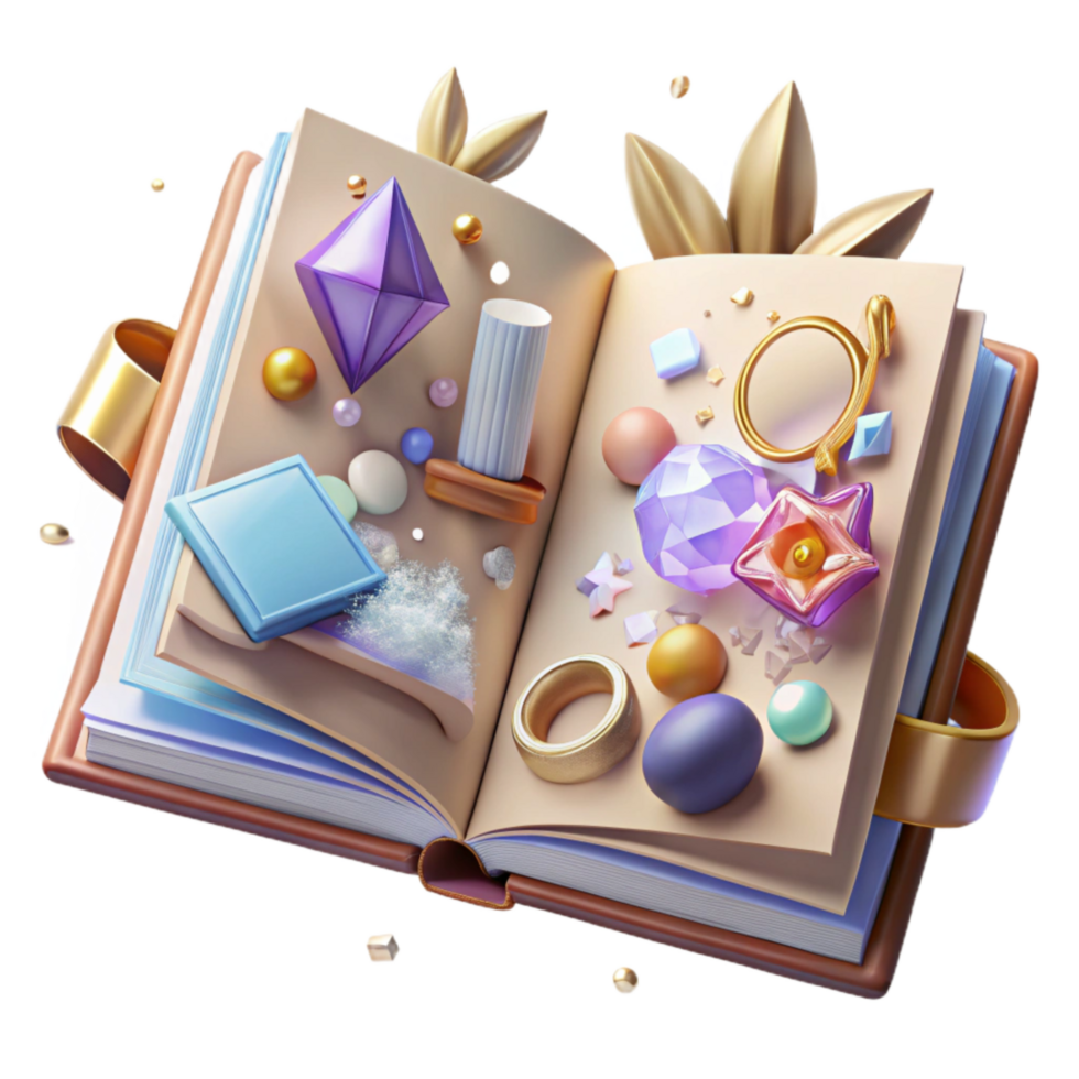 vibrant vintage Open Scrapbook with Photos and Memorabilia Cutout authentic png