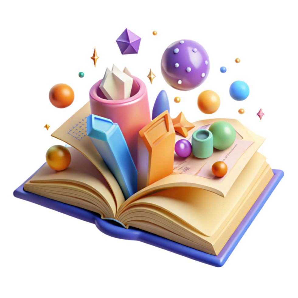 stunning contemporary Open Storybook with Colorful Illustrations Cutout Element high quality png
