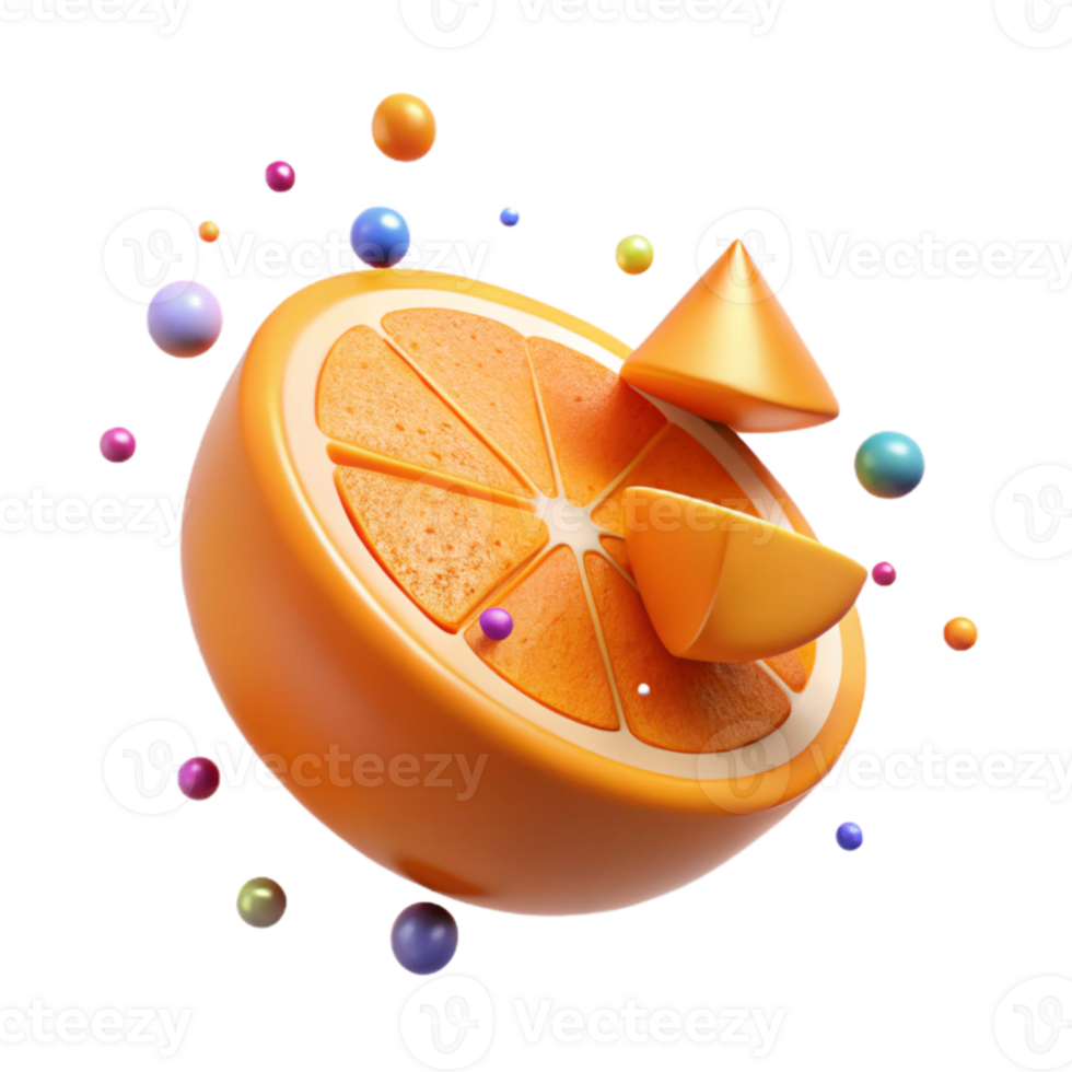 impressive abstract Orange Slice Isolated on Transparent Background genuine png