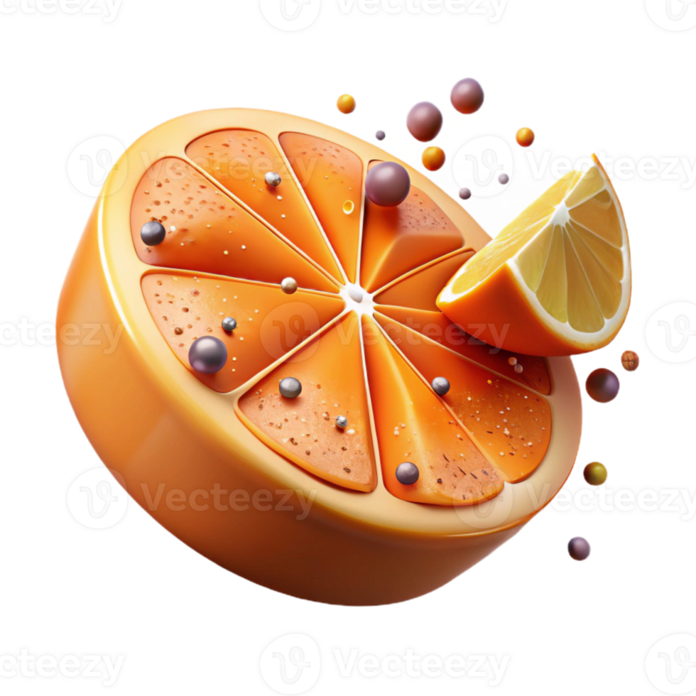 impressive classic Orange Slice Cross Section Isolated Cutout authentic png