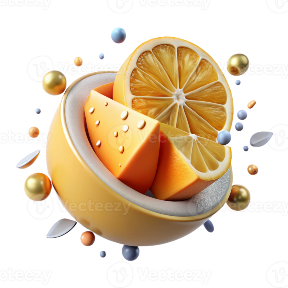 extraordinary creative Orange Slice with Peel Cutout authentic png