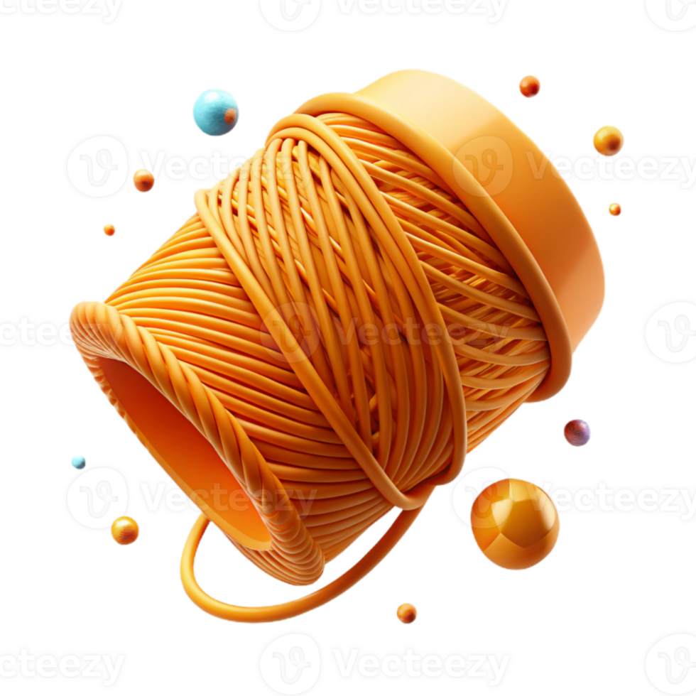dramatic artistic Orange Thread Perspective View Isolated authentic png