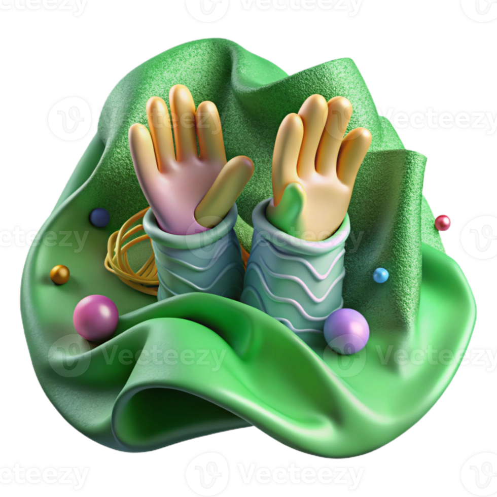 wonderful modern Pair of Gardening Gloves Green Isolated on Transparent Background premium png