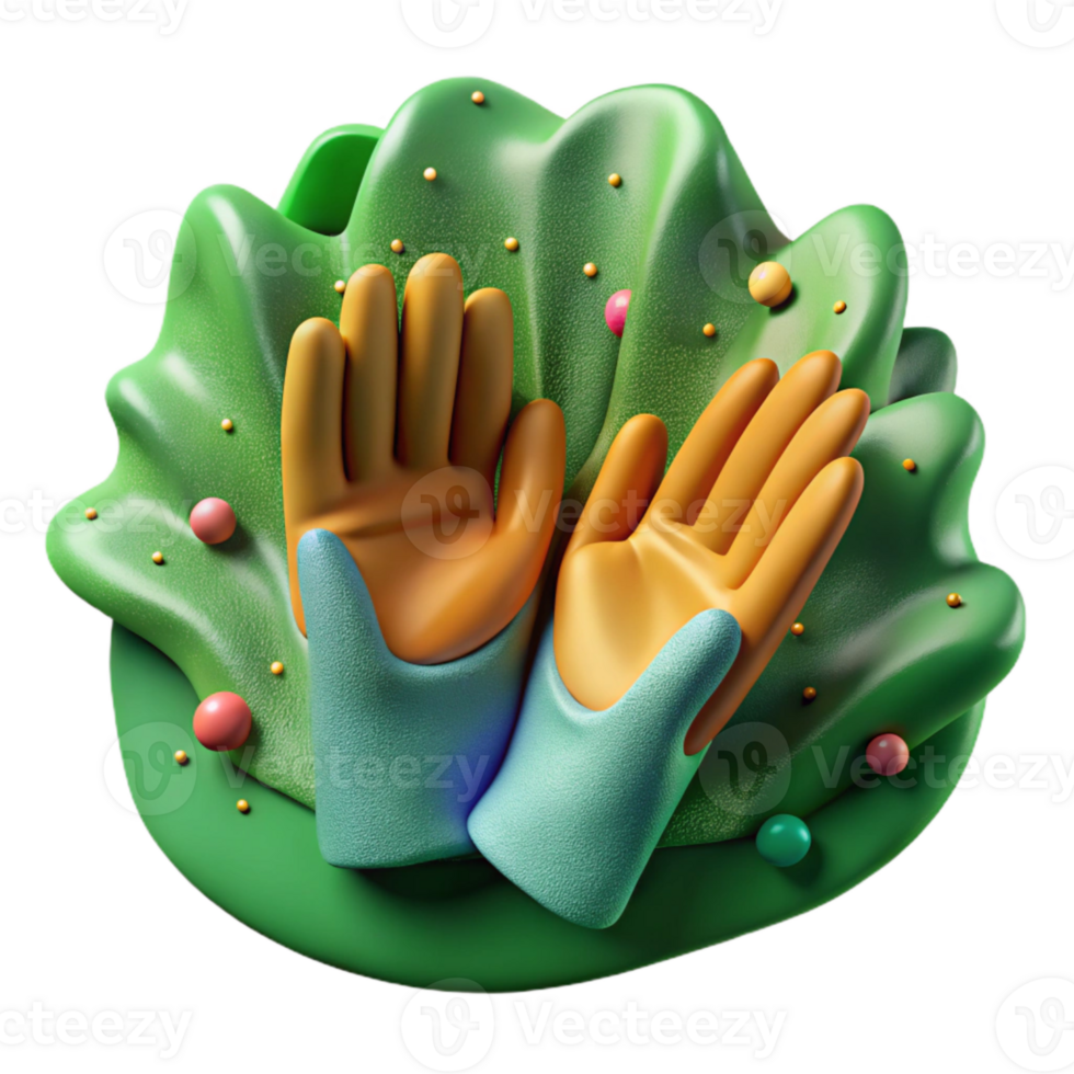 wonderful artistic Pair of Gardening Gloves Green Isolated on Transparent Background high quality png