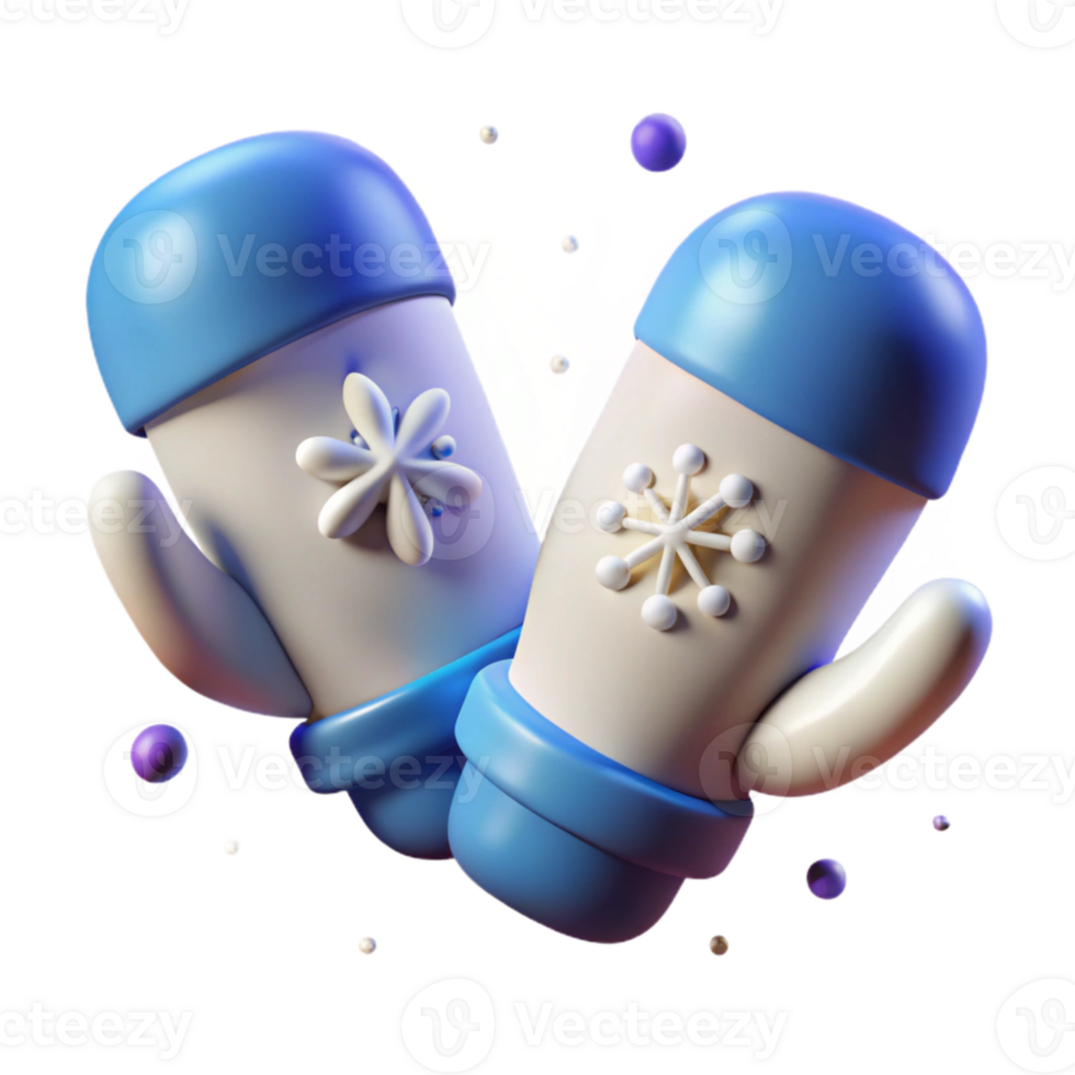 vibrant classic Pair of Mittens with Snowflake Pattern Transparent Element original png