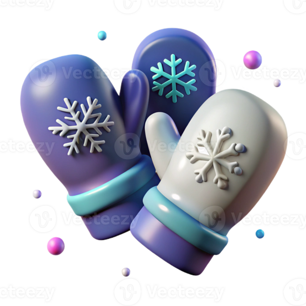 elegant classic Pair of Mittens with Snowflake Pattern Transparent Element professional png