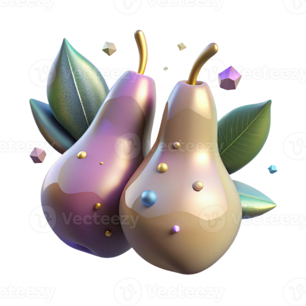 stunning artistic Pair of Pears Cutout on Transparent Background genuine png