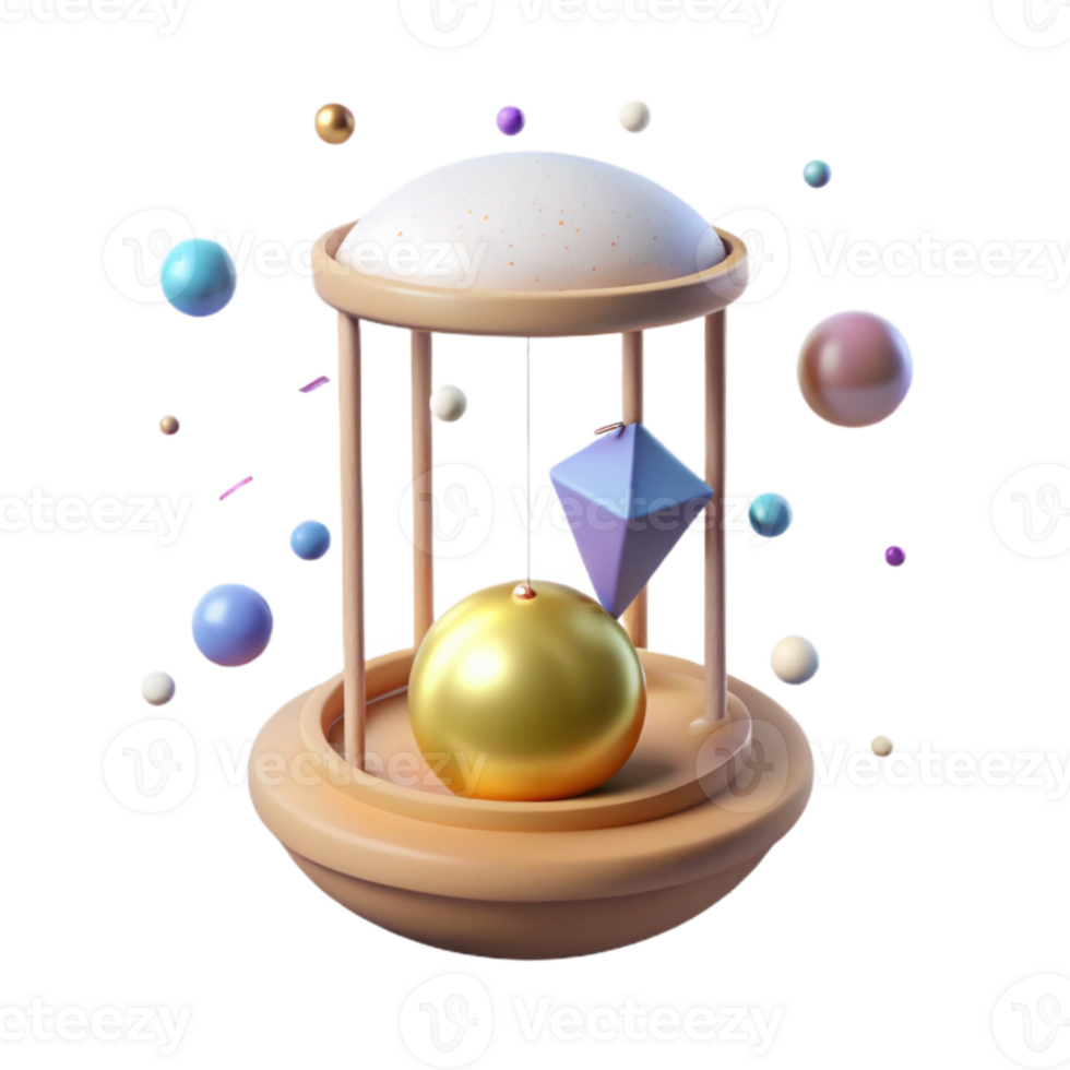 beautiful minimalist Pendulum Swinging Motion Isolated on Transparent Background genuine png