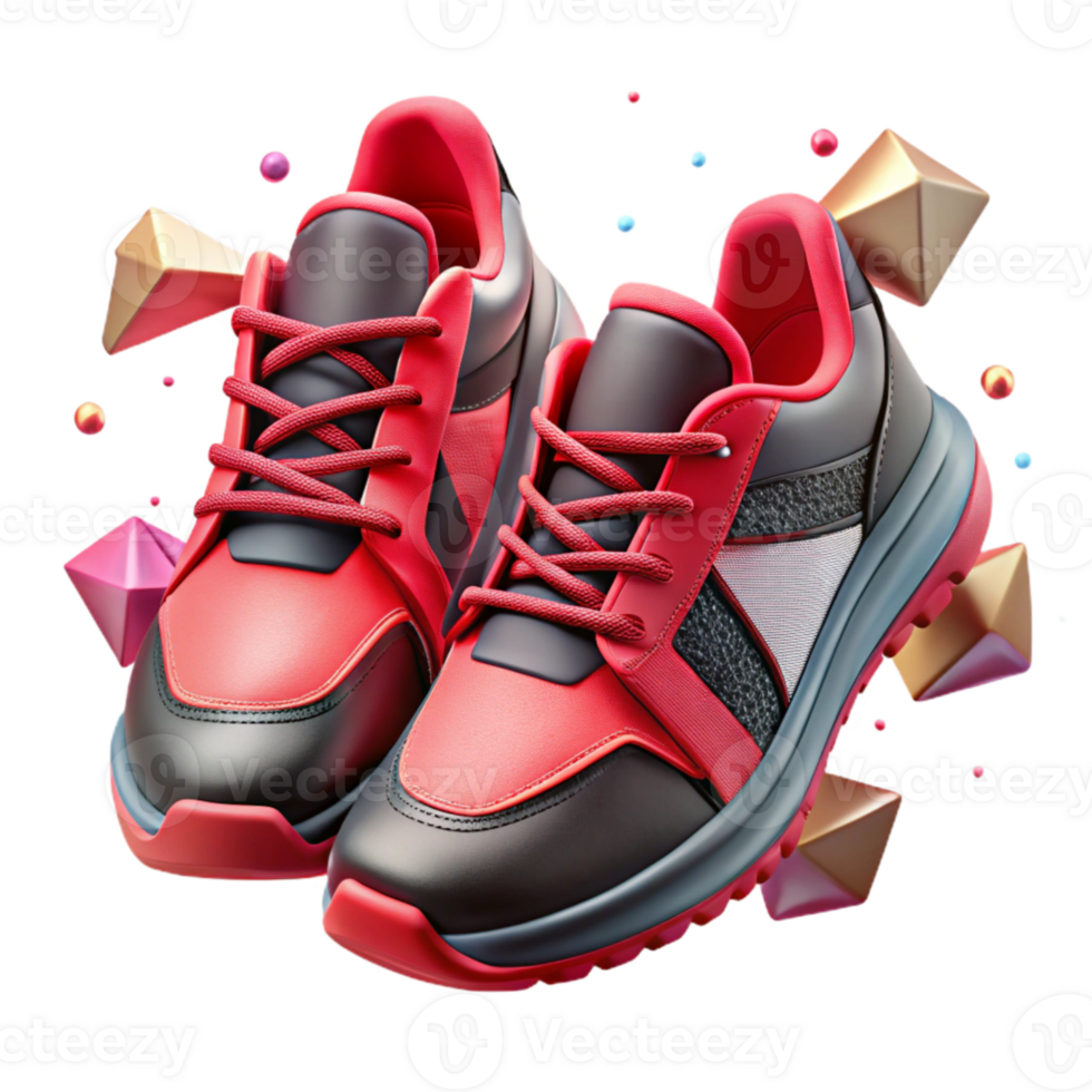 dramatic modern Pair of Running Shoes Top View Transparent Element premium png