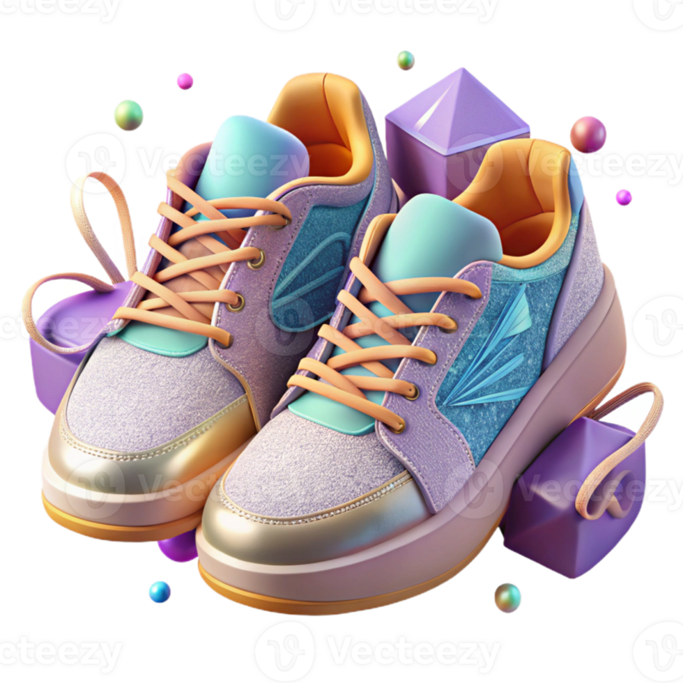 dramatic contemporary Pair of Running Shoes Top View Transparent Element png
