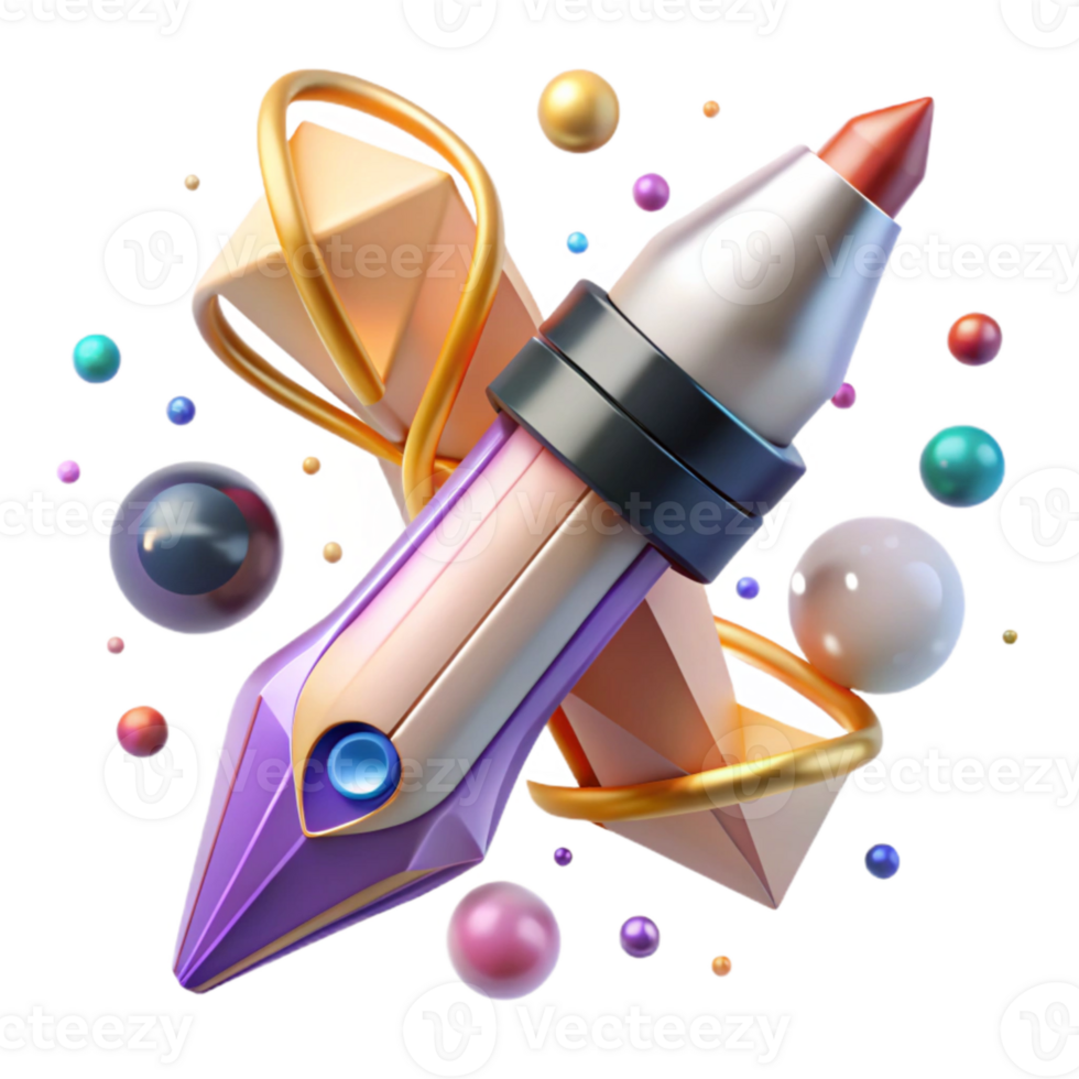 dramatic abstract Pen Top View with Click Mechanism Transparent Background original png