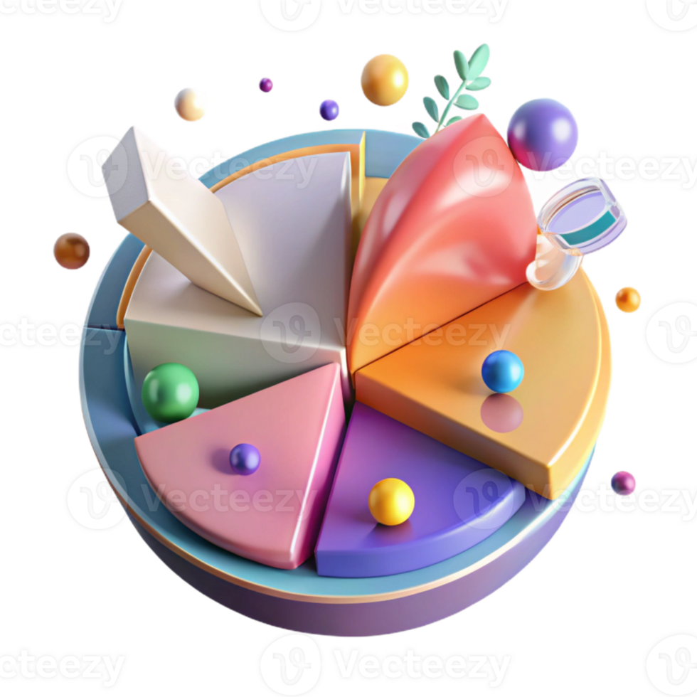 magnificent traditional Pie Chart Sliced Sections Colorful Transparent Background exclusive png