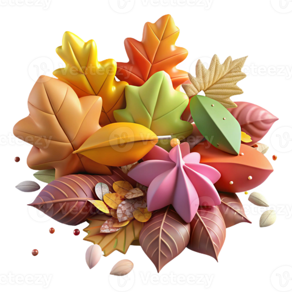 magnificent traditional Pile of Colorful Autumn Leaves Isolated genuine png