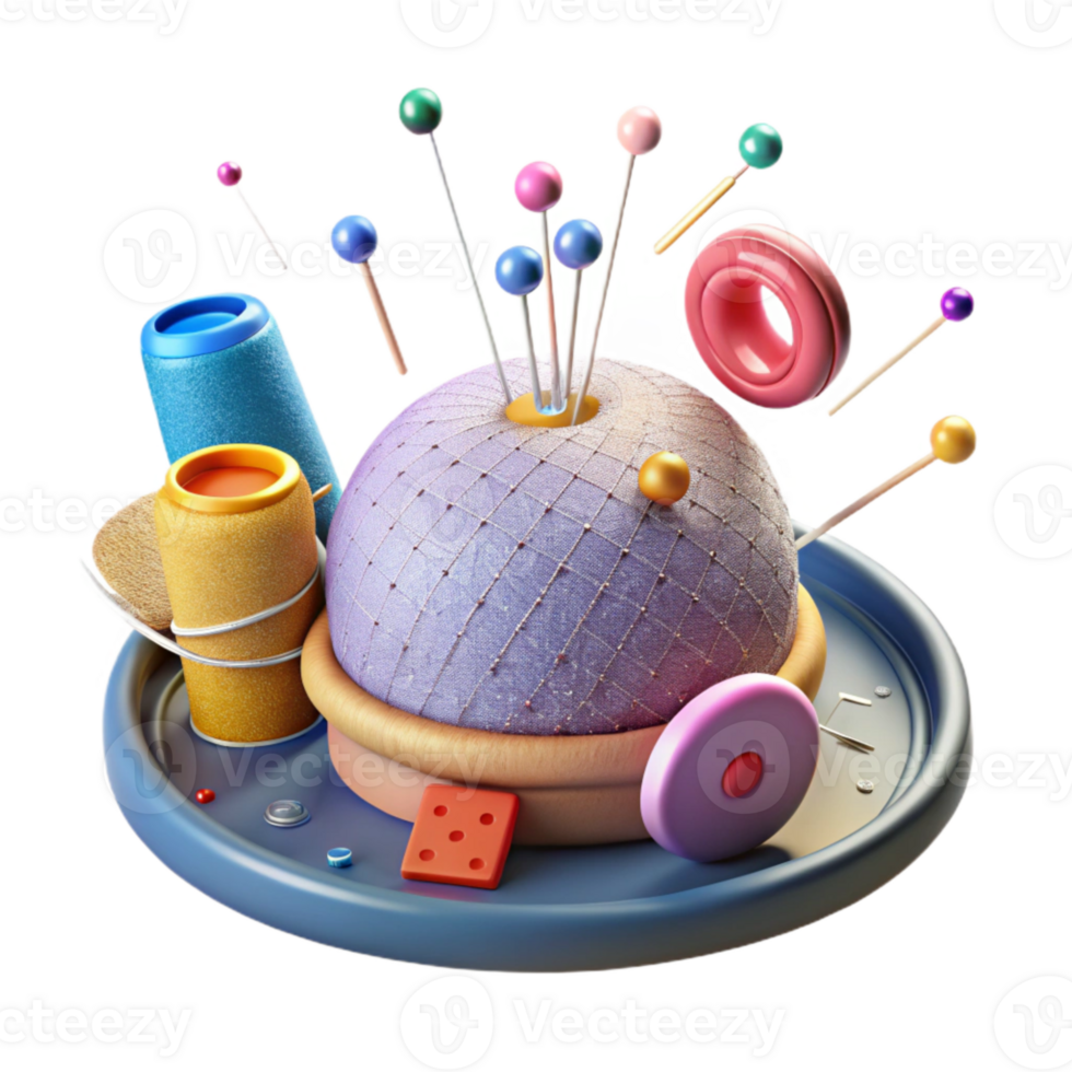stunning creative Pin Cushion and Thread Cutout Sewing Essentials premium png