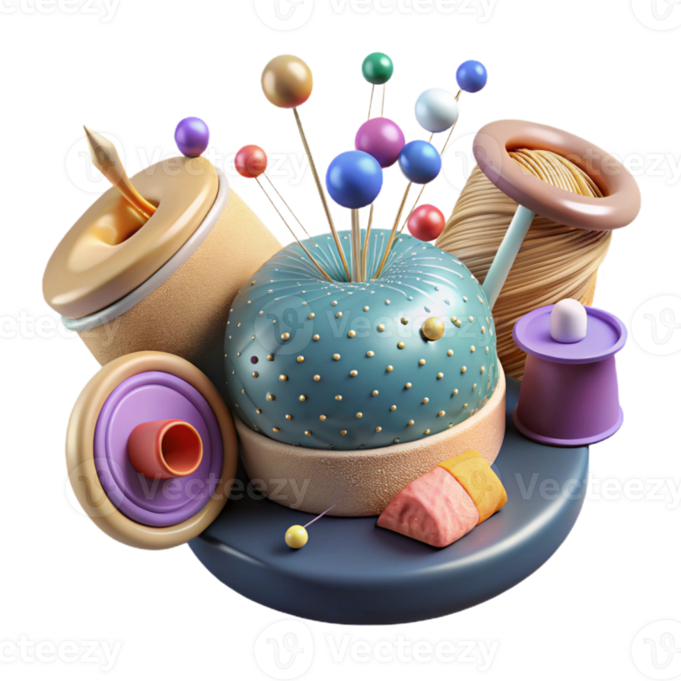 extraordinary abstract Pin Cushion and Thread Cutout Sewing Essentials genuine png