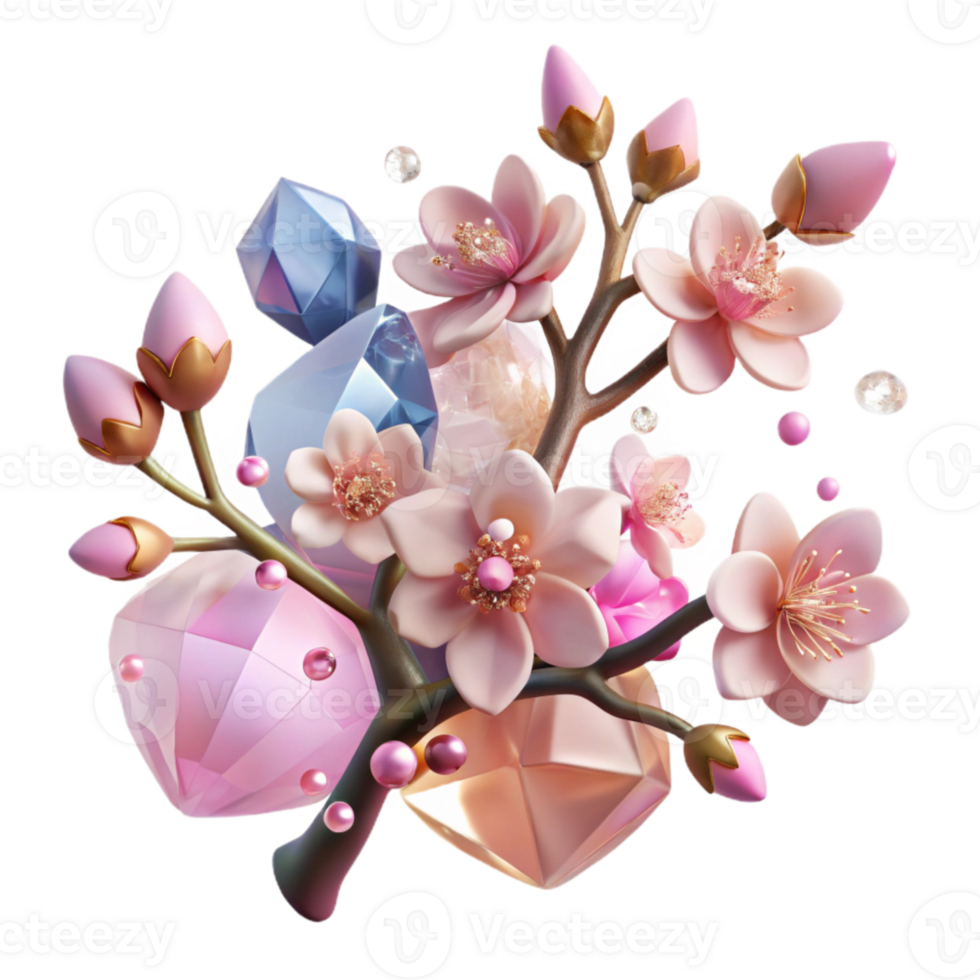 beautiful traditional Pink Blossom Branch Spring Scene Transparent Background Cutout original png